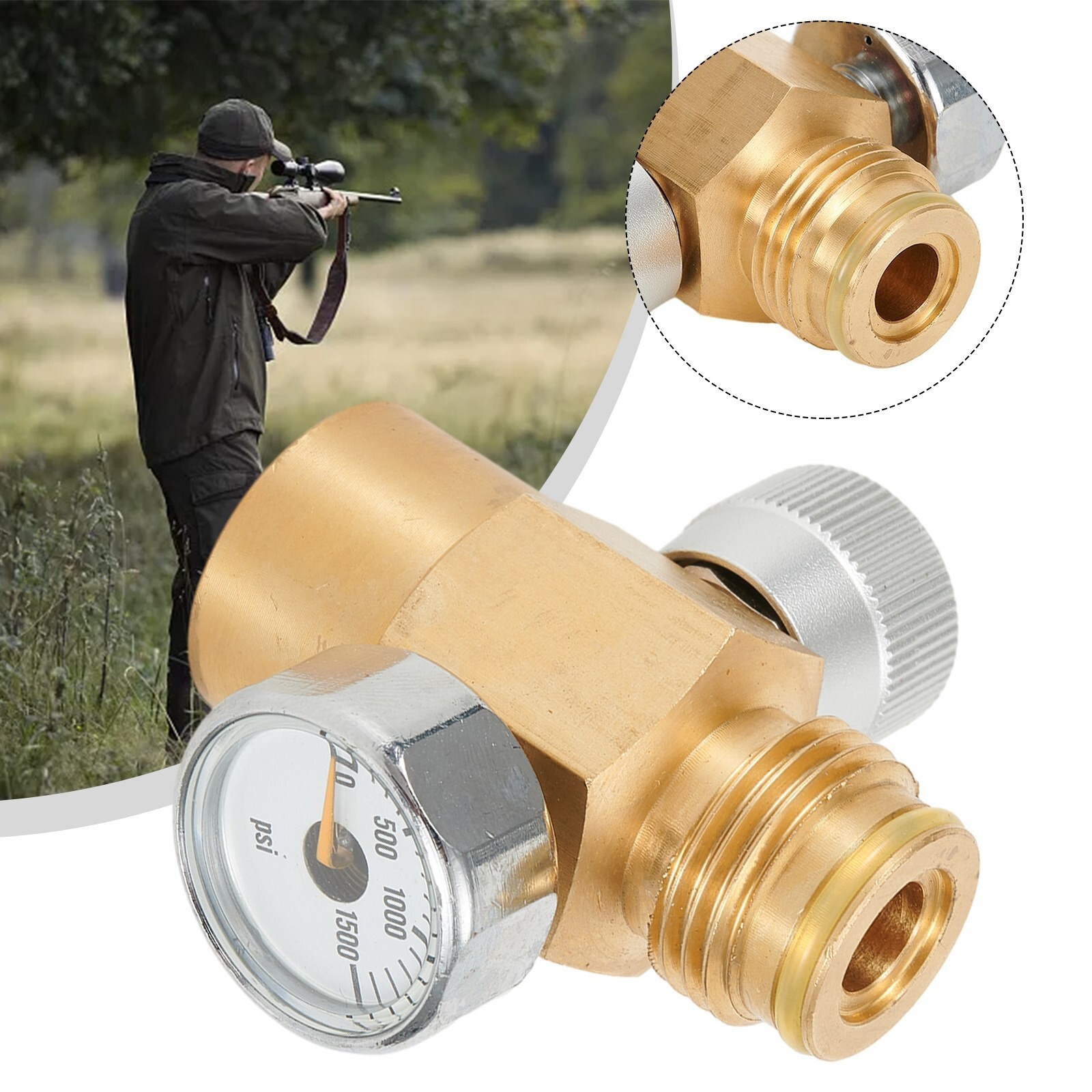 CO2 Tank On/Off Valve With 1500 Psi Gauge Switch Inner Threads G1/214 Adapter eBay