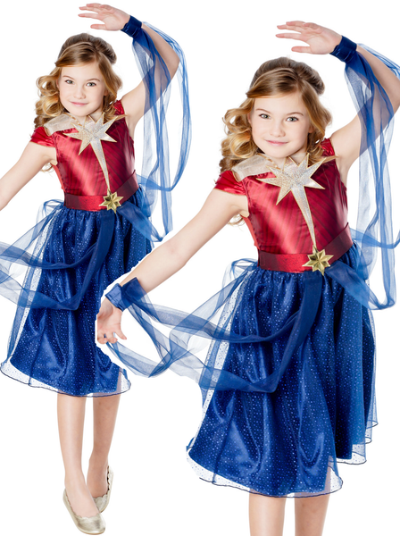 Rubies Captain Marvel MäDchen Kleid Lizenz Fancy Dress KostüM Polyester Multi-image