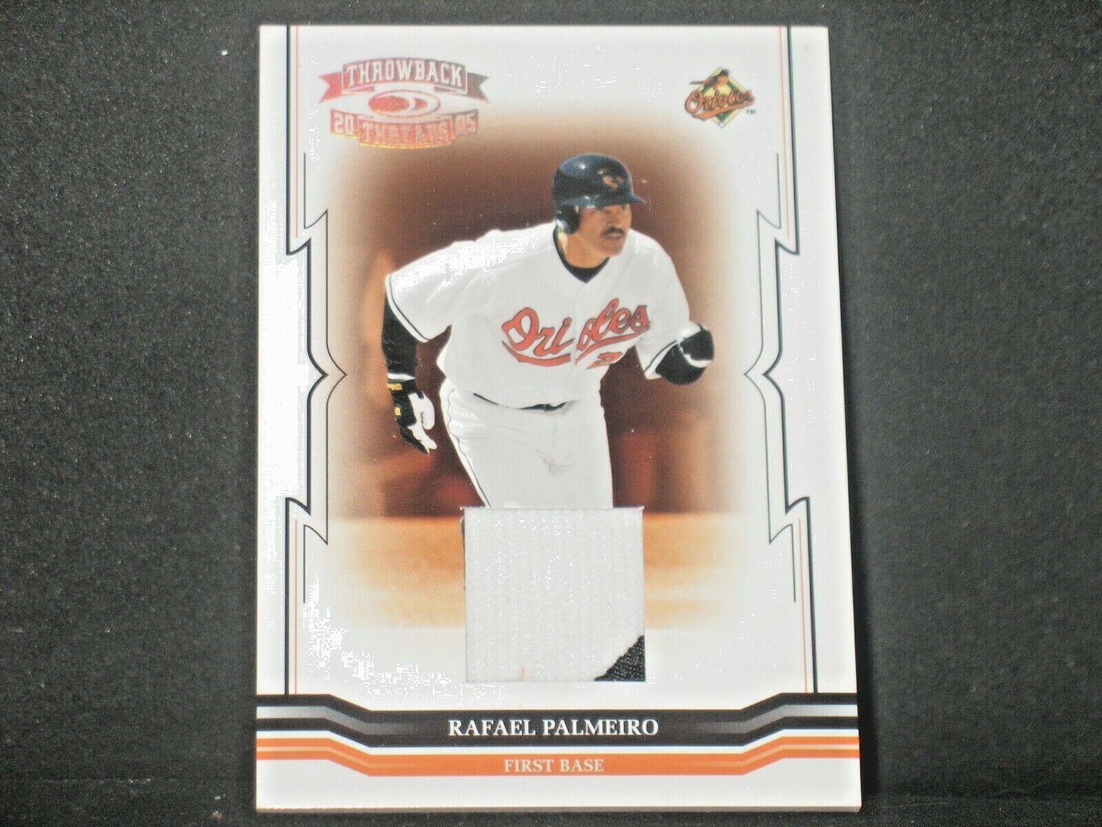 Rafael Palmeiro 2005 Throwback Threads Jersey Patch (29/100) Baltimore Orioles