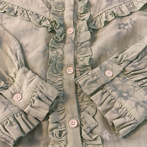 Raquel Allegra Luna Ruffle Neo Victorian Poet Dress Mint Green Size XL - Picture 9 of 12
