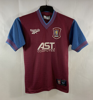 Aston Villa Home Football Shirt 1997/98 Youths Reebok B457