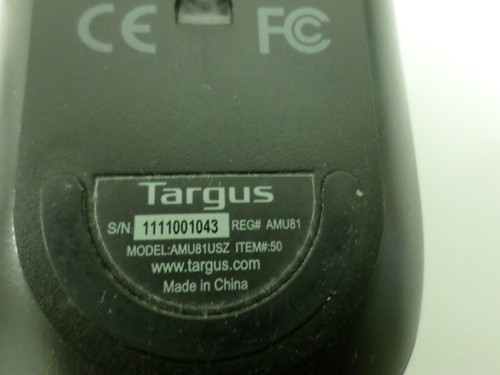 USED Targus 3-Button USB Full-Size Optical Mouse AMU81USZ - Picture 4 of 4