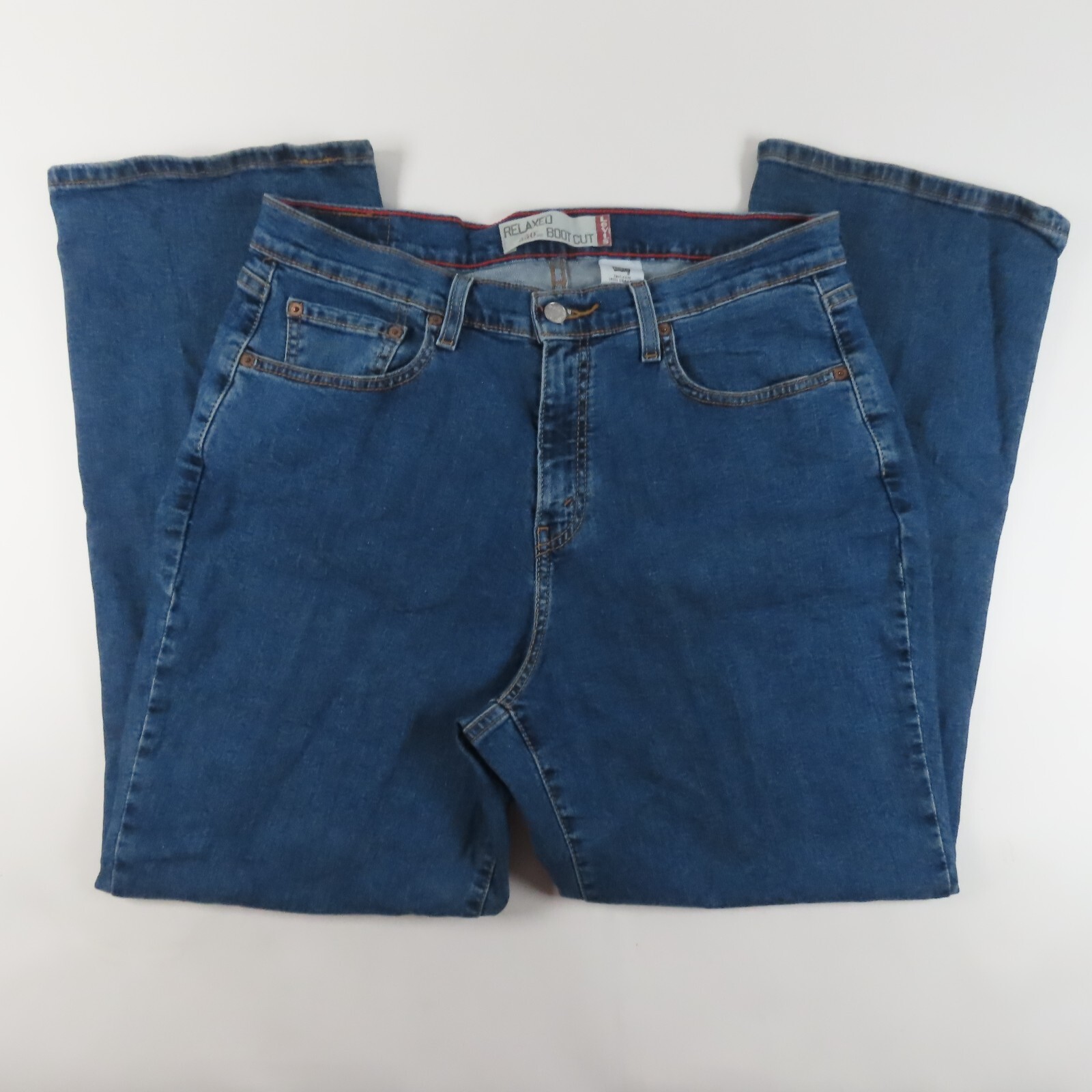 Levis 550 Womens Jeans Size 16 Short Relaxed Bootcut Medium Wash Denim