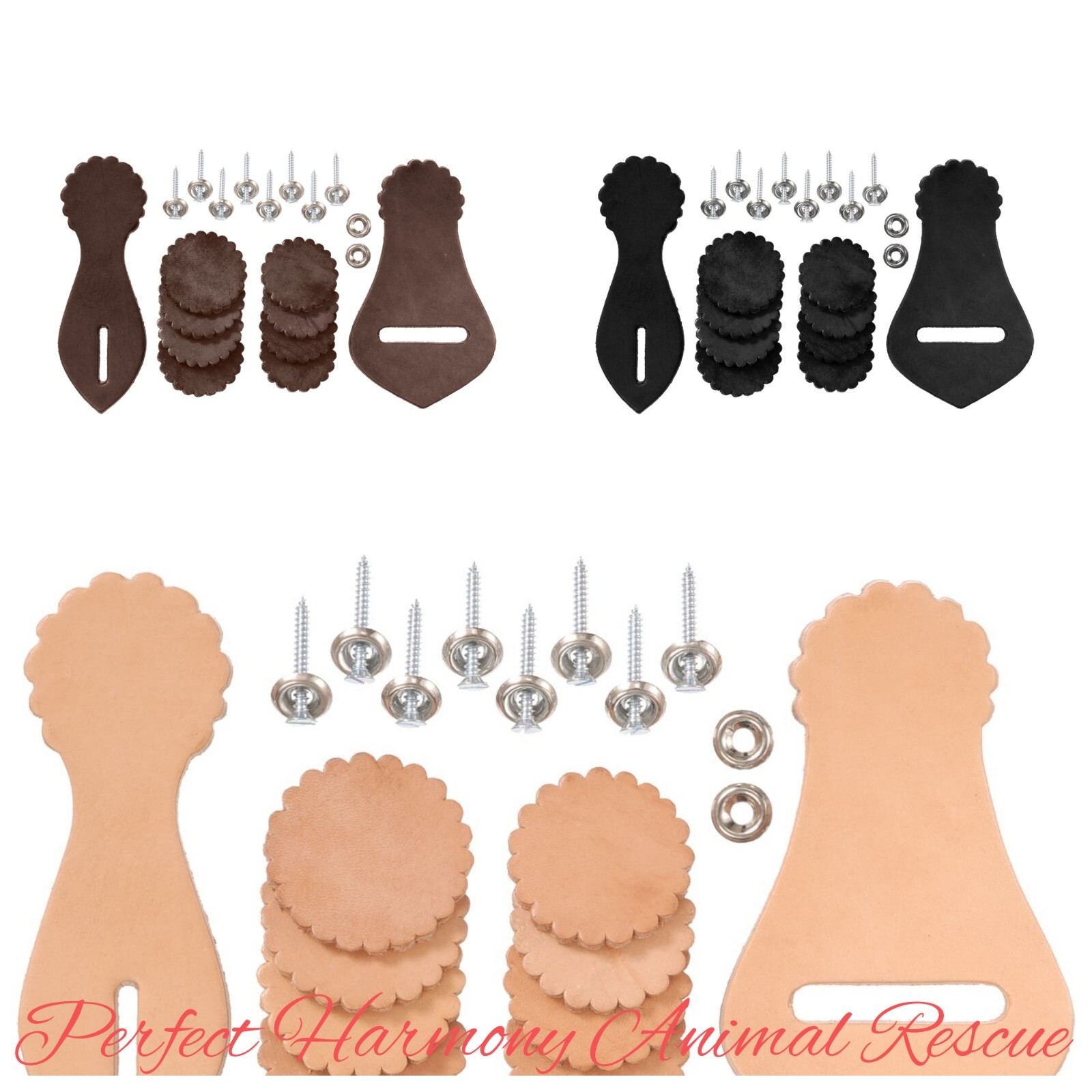 Western Saddle Repair Kit 20 Pieces 3 Colors Latigo Carrier Screws NEW