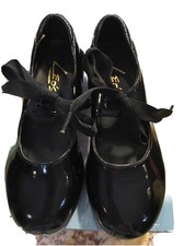 Girls Black Tap Shoes Sz. 10M