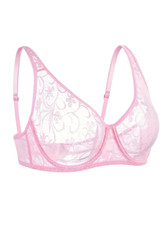 BEYOND SEXY!!! MELIYUU PINK INCREDIBLY SHEER CUPS UNDERWIRE BRA 40A NWT