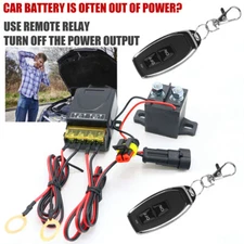 Wireless Dual Remote Car Battery Disconnect Relay Master Kill Cut-off Switch 12V