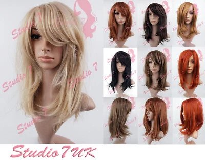 STUDIO7-UK (X) mittellange gerade geschichtete Auburnbraun blond synthetische Perücke Studio7UK
