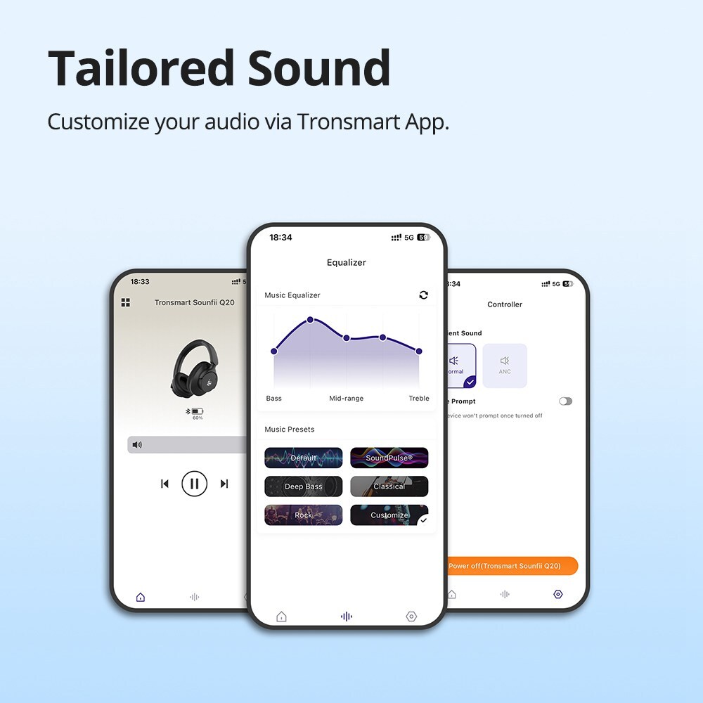 Audífonos inalámbricos Tronsmart Q20 Bluetooth con cancelación activa de ruido, imagen 9