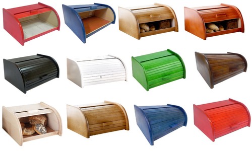 Wooden Bread Box Apollo Roll Top Bin Storage Loaf Kitchen Size Small - White - Picture 14 of 14
