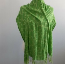 Disney Parks Tone-on-Tone Green Mickey Mouse Scarf 24" x 65"