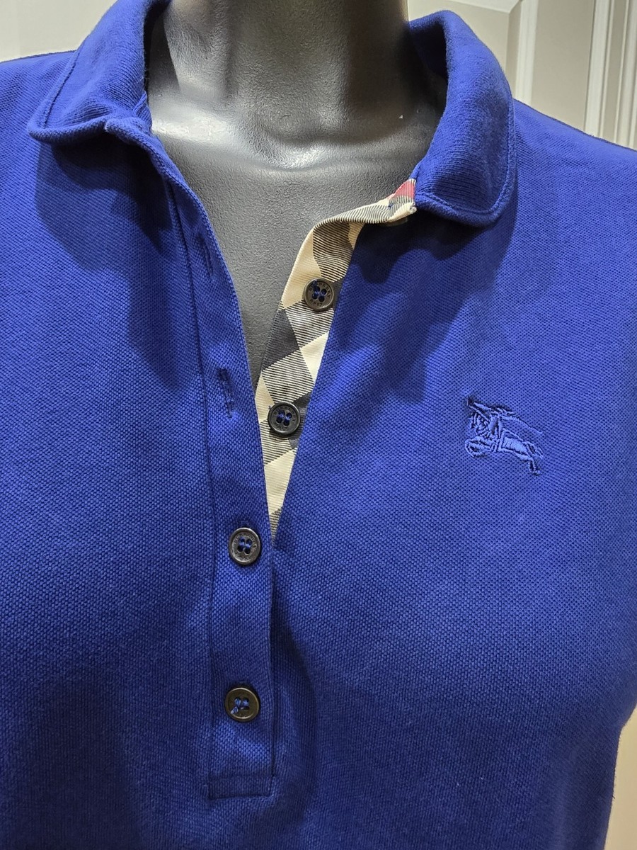 BURBERRY BRIT レディース　ポロシャツ　Mサイズ Burberry Brit Women's Blue Short Sleeve Polo Shirt Size M