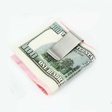 Stainless Steel Money Clip Silver Metal Pocket Holder Wallet Credit Card Holder