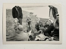 Vintage Photo Family Lakeside Campfire Americana