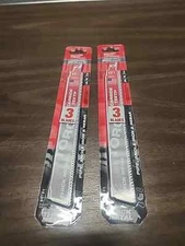 LOT OF 2 MILWAUKEE 48-00-5302-TORCH-THICK METAL SAWZALL BLADES-9"-8TPI-(2)3 PAKS