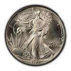 1992 1 oz Silver American Eagle - Mint Error Weak Strike - BU - SKU-Z5496