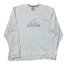Adidas Sweatshirt Y2K Retro Crew Neck Regular Jumper White Mens XL