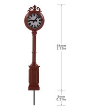 Evemodel 3pcs N HO Scale Red Platform Clock Lamps Warm White LED LD38