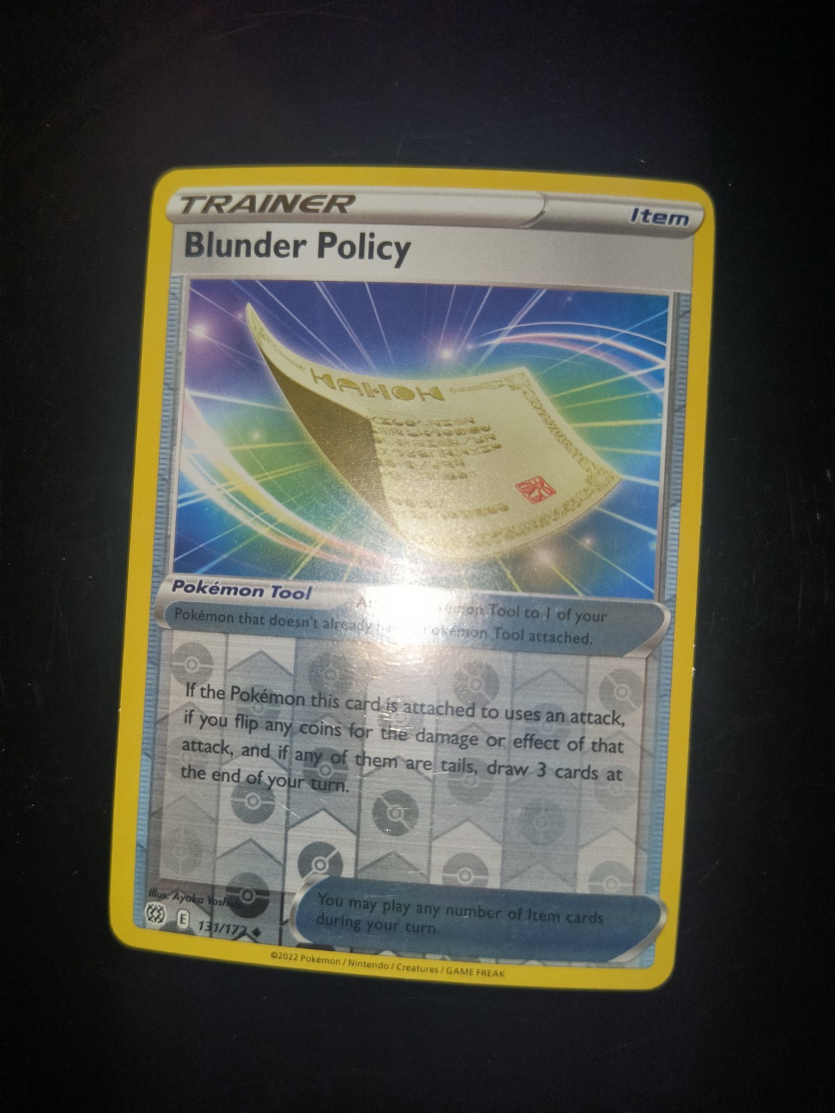 Blunder Policy 131/172 Pokemon Card Trainer Item Reverse Holo - Brilliant Stars