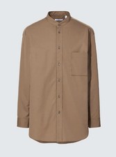 UNIQLO J Supima Cotton Oversize Stand Collar Shirt Brown M