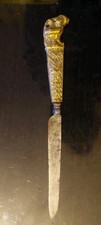 Rare Couteau  Ancien En Bronze Du 17eme Ou 18eme Hollande ?