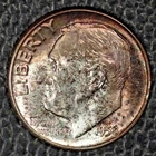 1958 Roosevelt dime, Gem BU, Pretty Toning