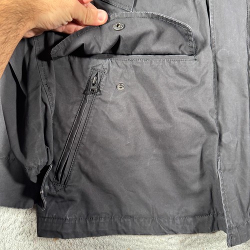 Theory Parka Giacca Uomo Piccolo Nero Cotone Piumino Patta Tasche a Scatto e Zip Completa - Foto 6 di 12