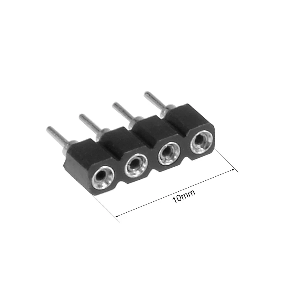 Adaptador de cabezal de enchufe de 4 pines macho a hembra 25 piezas apto para tira de chip LED RGB/3528/5050 Foto 2 de 4