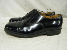 Mens Black Leather Parade Shoes British Army RAF Cadet With Toe Cap Size 11 45 Z