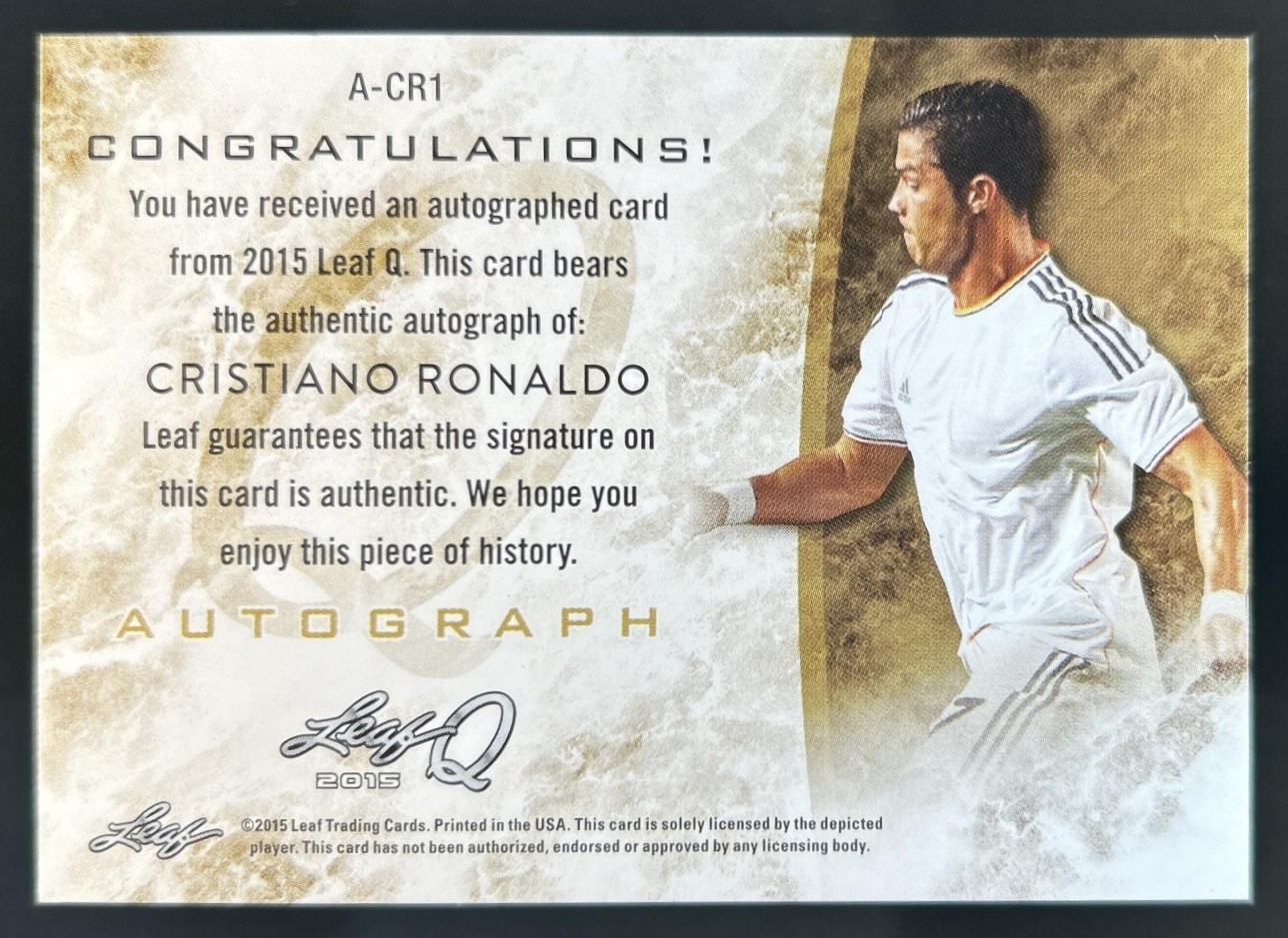 2015 Leaf Q Cristiano Ronaldo Auto Autograph Red #/5 view 2