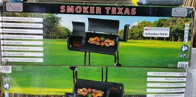 Activa texas Smoker Grill Holzkohle Grillwagen Holzkohlegrill Gartengrill BBQ