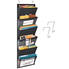 Sustainable Office Storage Pocket, Cascading Wall File Organizer, 6 Pockets,