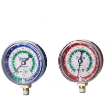 YELLOW JACKET 49002 Low Side Gauge, 2 1/2 in Dia, Blue 2NXD9