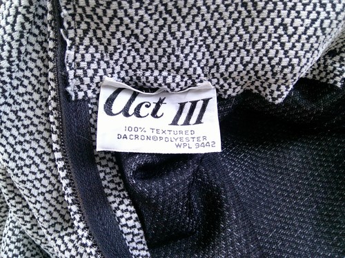 Vtg MOD 60s Black & White Double Knit Mandarin Collar Tunic Micro MINI Dress S/M, $48 - Photo 7