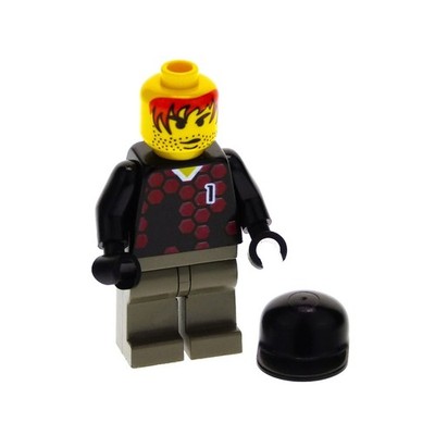 1x Lego Minifigur Sports Fussball Spieler Nr 1 Basecap Team Goalie 3421 soc055