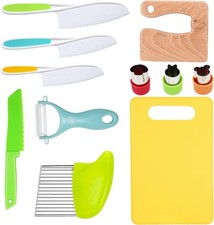 RISICULIS 11 Pieces Wooden Kids Kitchen Knife ,