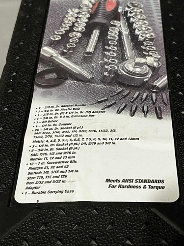 New Hyper Tough 1/4 and 3/8 Inch Ratchet Set 54pcs with Carrying Case - Picture 2 of 4