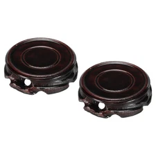 Wooden Stand Holders Displays Base 70mm Diameter Black for Vase Bonsai Pack of 2