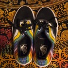VANS Rainbow Stripe Men's Casual Sneakers Black Multicolor Canvas Lace Up Size 5 — photo 5