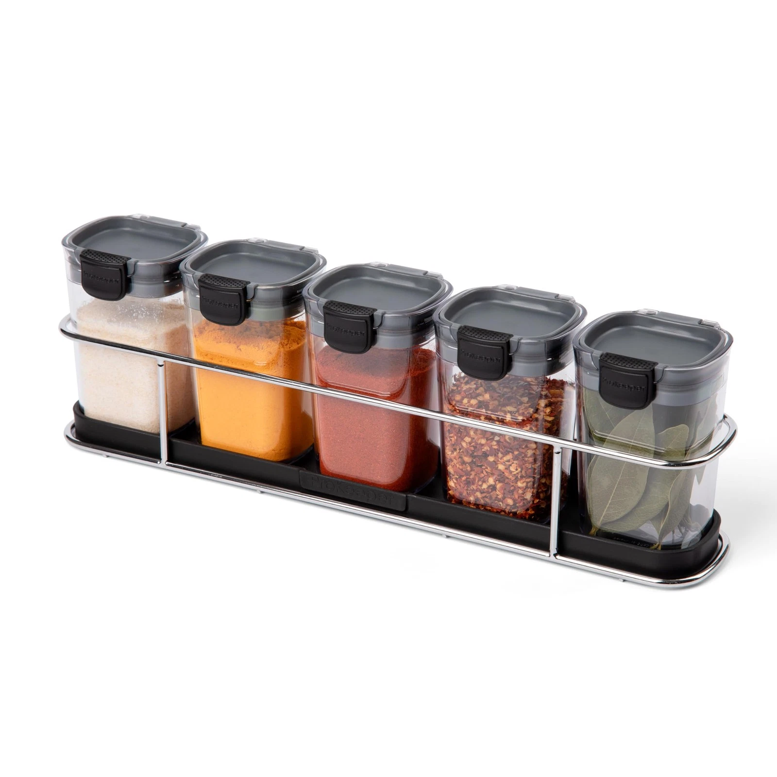 ProKeeper+ 6-Piece Spice Rack Set - Airtight, BPA-Free, Dishwasher Safe, Sits...