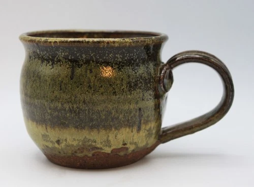 VTG Hand Thrown 1979 Art Pottery Drip Glazed Sandstone Mug 14oz Signed Haydrich