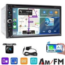 7'' Double Din Car Stereo Apple Carplay DVD Player Radio USB Bluetooth Camera