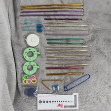 Complete Knitting Crochet Set Metal Needles Hooks Gauge Ruler Project Tools