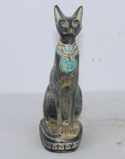 ANCIENT EGYPTIAN HANDMADE PHARAONIC Bastet Cat Bast Stand Statue (BD)