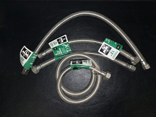 Plumbing Lot 4 pcs Faucet Supply Connector Lines 30" 20" (2) 12" - 3/8 x 1/2