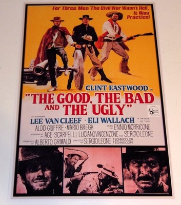 The Good, Bad & the Ugly Clint Eastwood 1966 Western Poster 19''x13'' Sergio Leone