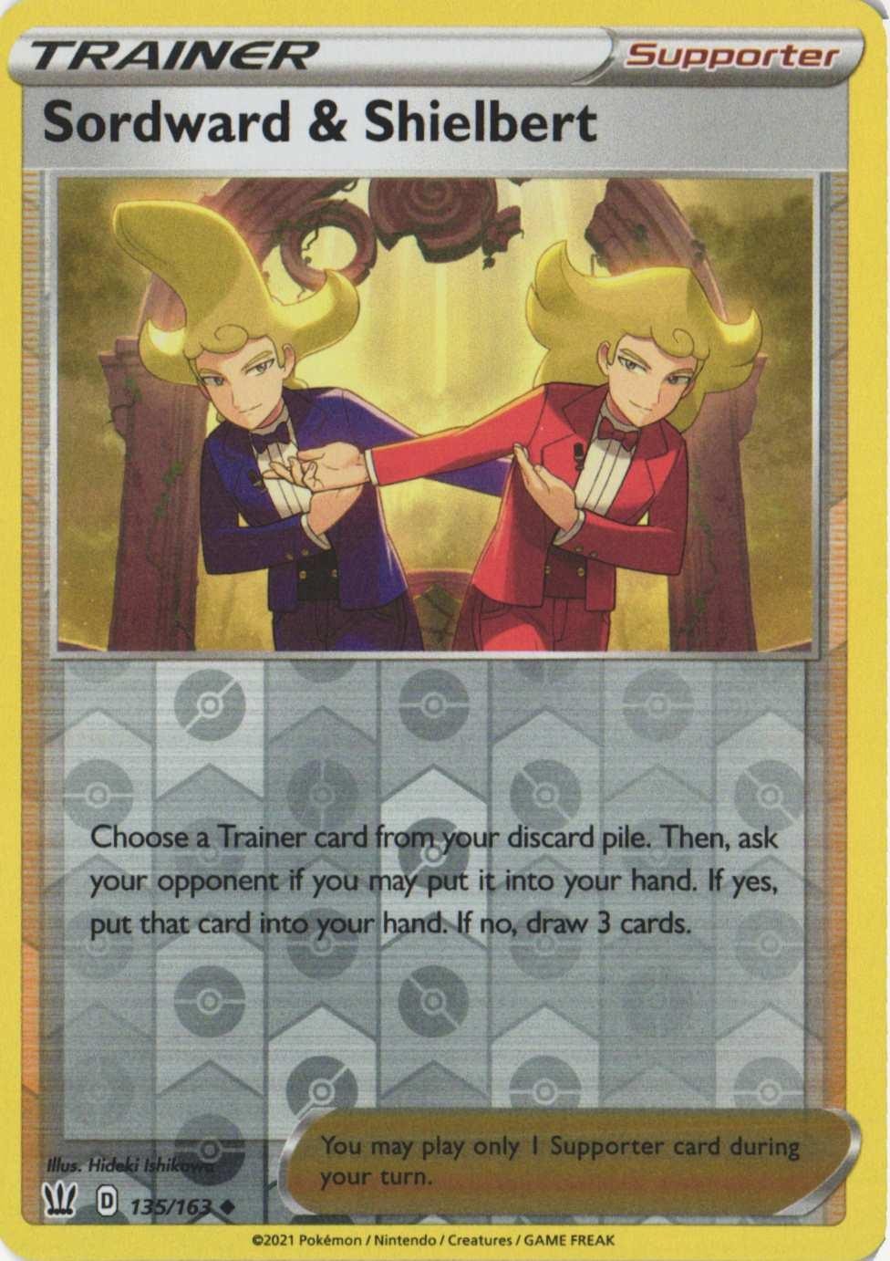 Sordward & Shielbert 135/163 Uncommon Battle Styles Pokemon Reverse Holo NM
