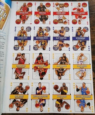 Sports Illustrated For Kids Oct 2017 Issue NBA Super Team Cards Uncut Sheet 