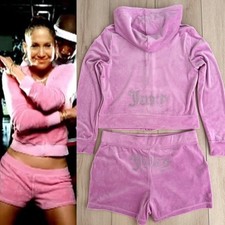 NWT Juicy Couture Velour DEWBERRY Rhinestones Tracksuit Jacket  Shorts Set Sz L
