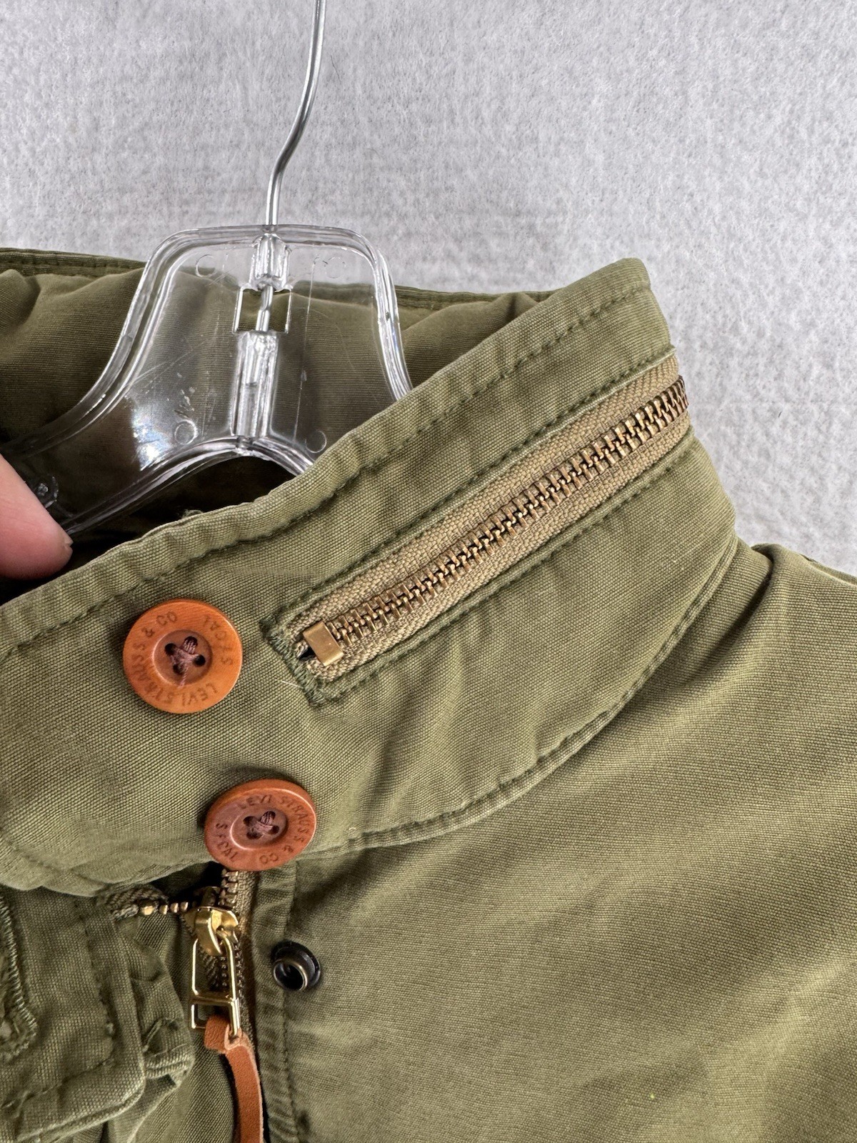 LEVI'S Full Zip Snap Button Size Small Military U… - image 10